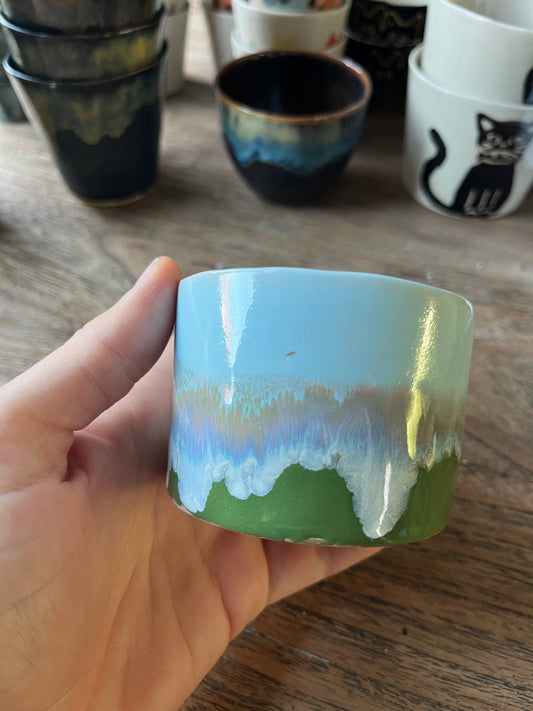 Cilinder mok groen blauw - #4