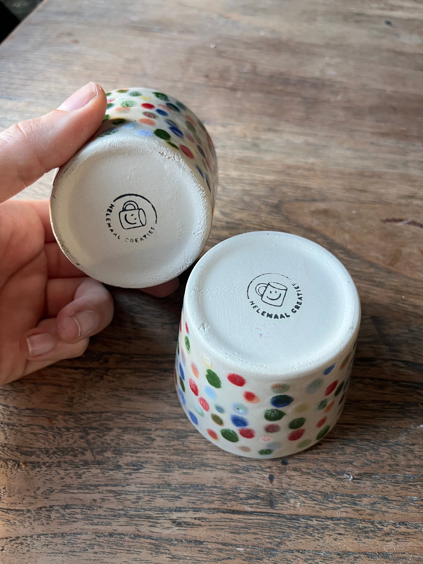 Kleurrijke koffiekopjes confetti duo #2