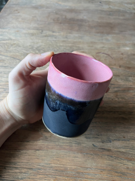 Cilinder mok zwart roze - #4