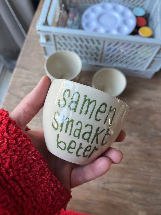 Kopje met quote - Samen smaakt beter