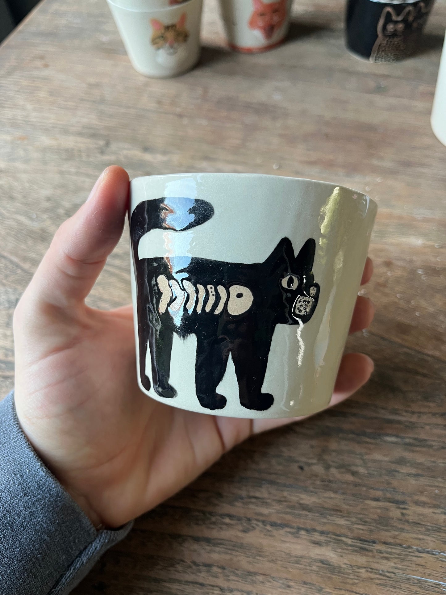Kattenkopje kat met vis in buik #3