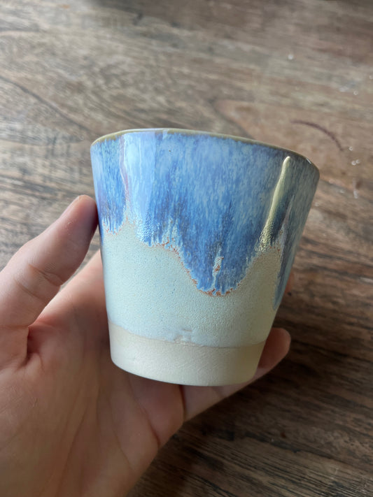 Koffiekopje conical beige met blauw #7