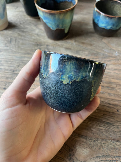 Koffiekopje met overloop donkerblauw #5