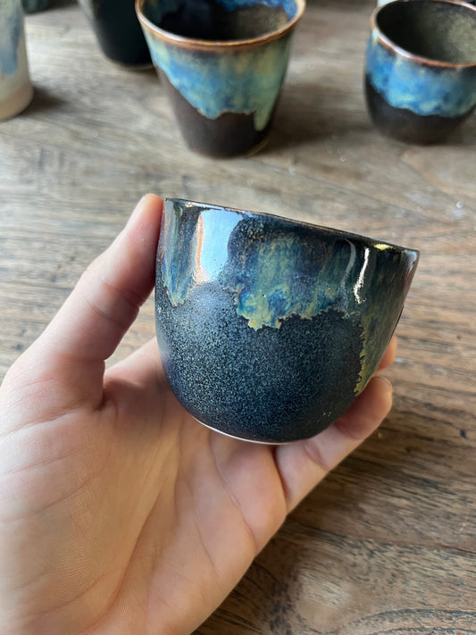 Koffiekopje met overloop donkerblauw #5