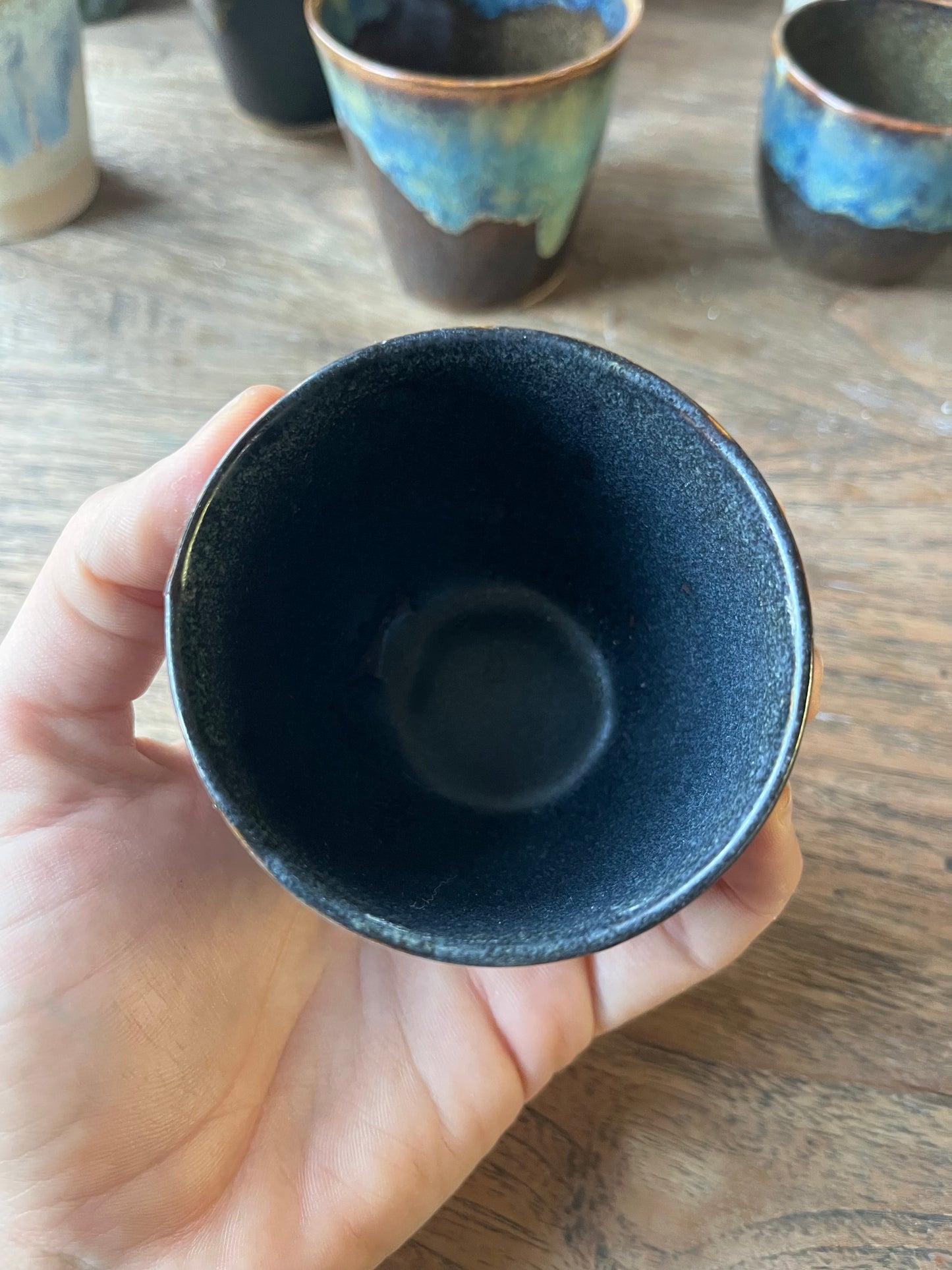 Koffiekopje met overloop donkerblauw #5