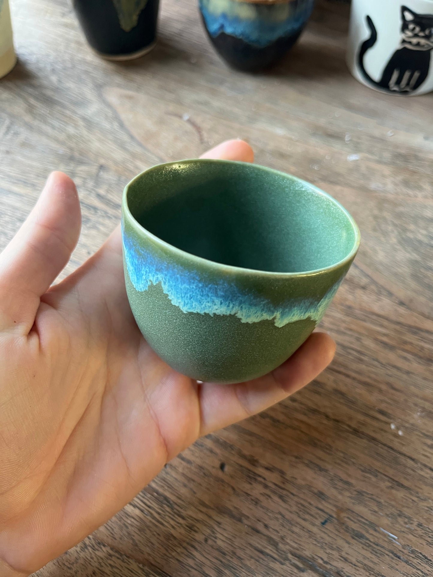 Koffiekopje met overloop groen #5