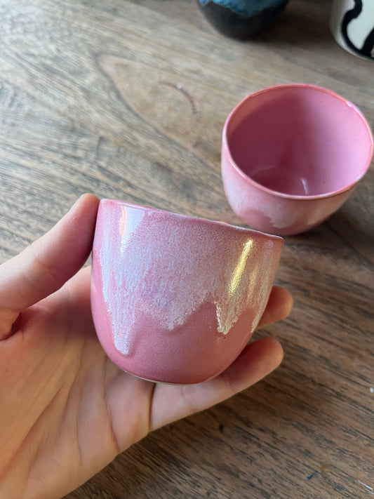 Koffiekopje met overloop roze #5