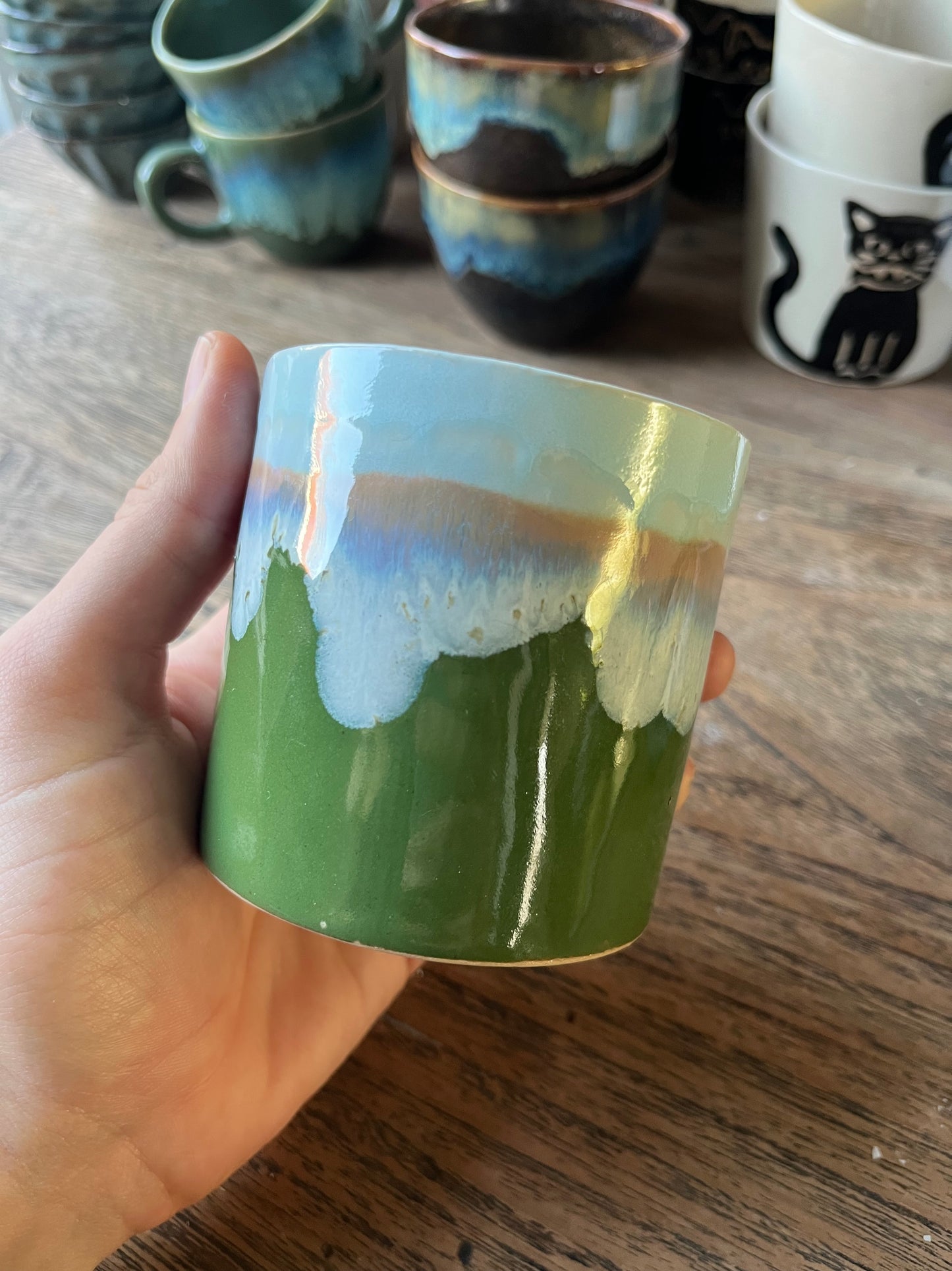 Cilinder mok groen blauw - #4