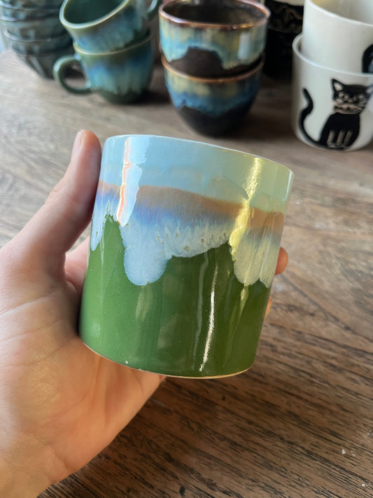 Cilinder mok groen blauw - #4