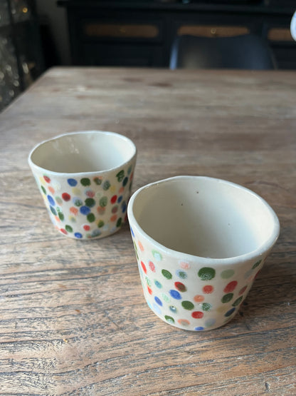 Kleurrijke koffiekopjes confetti duo #2