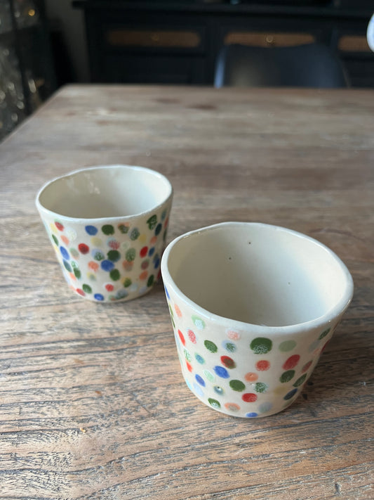 Kleurrijke koffiekopjes confetti duo #2