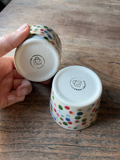 Kleurrijke koffiekopjes confetti duo #2