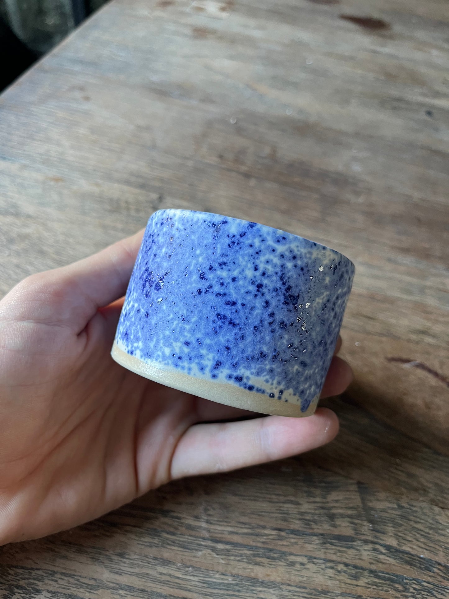 Cilinder mok blauwe spikkels - #4