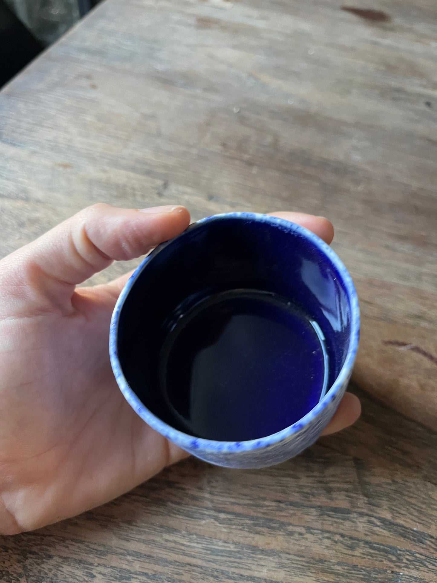 Cilinder mok blauwe spikkels - #4