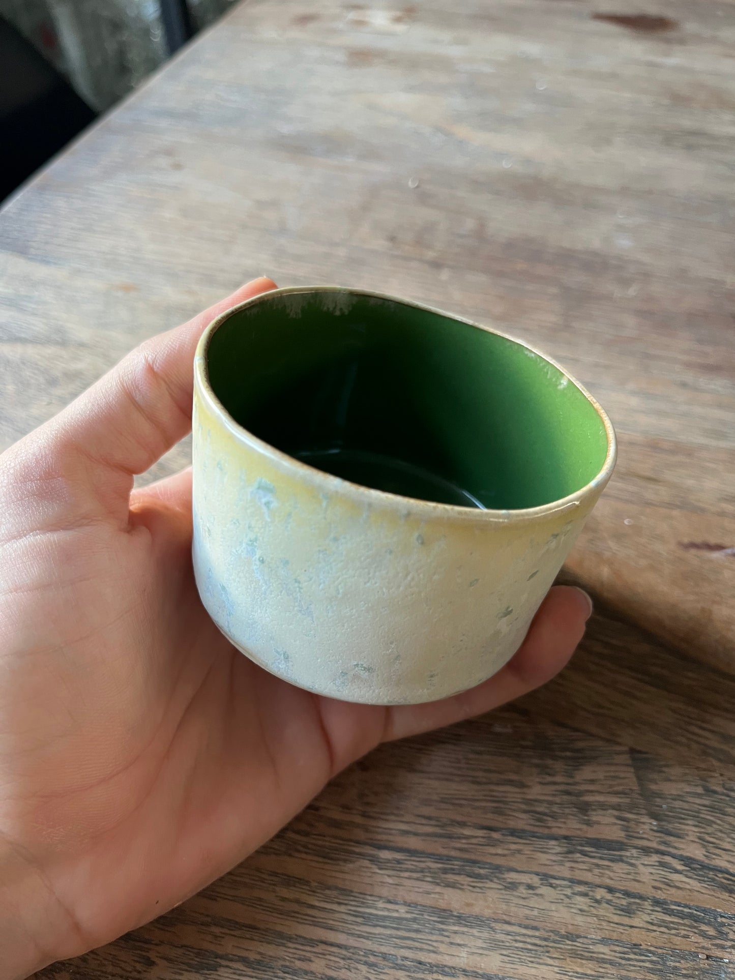 Cilinder mok wit groen - #4