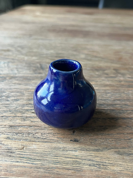 Miniatuur vaas diep blauw 5cm