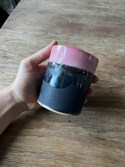 Cilinder mok zwart roze - #4
