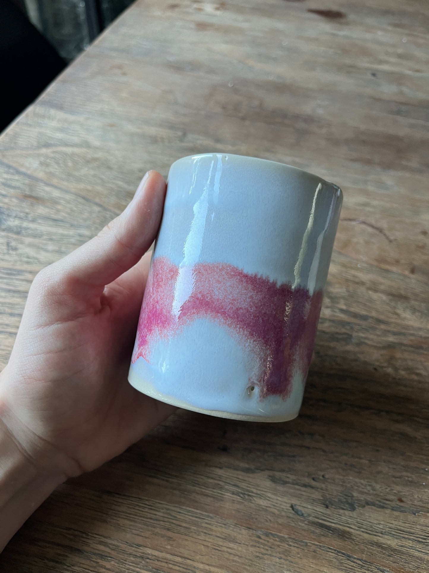 Cilinder mok roze wit - #4