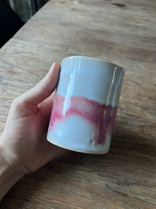 Cilinder mok roze wit - #4