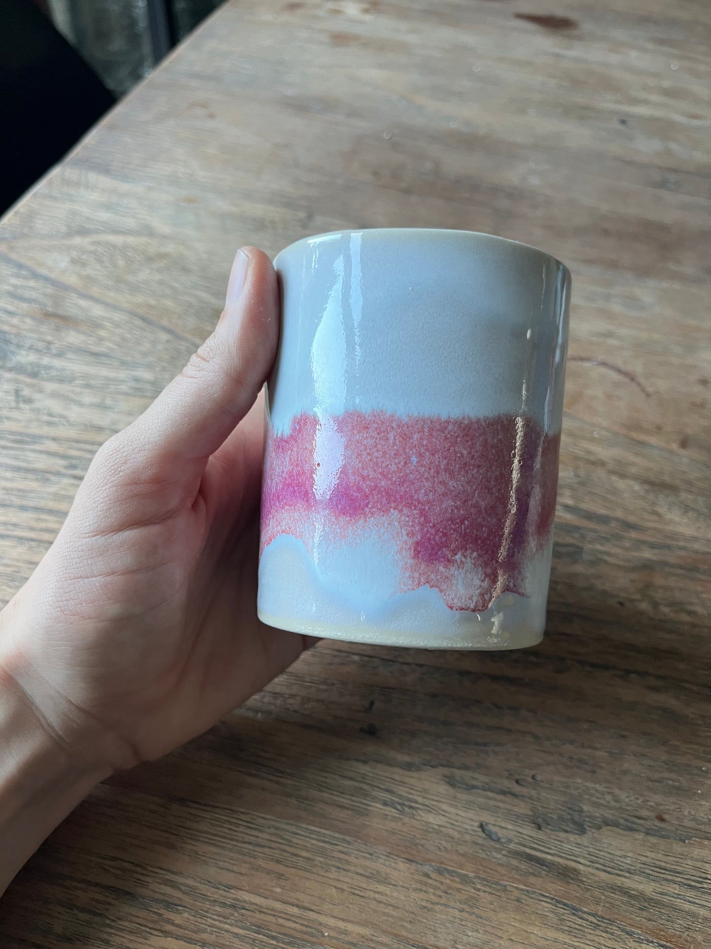 Cilinder mok roze wit - #4