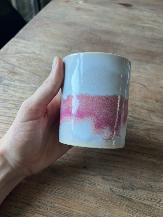 Cilinder mok roze wit - #4