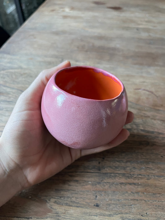 Ronde kop roze met oranje #6
