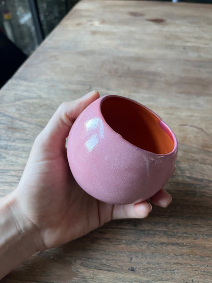 Ronde kop roze met oranje #6