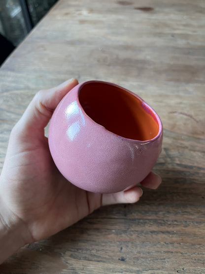 Ronde kop roze met oranje #6