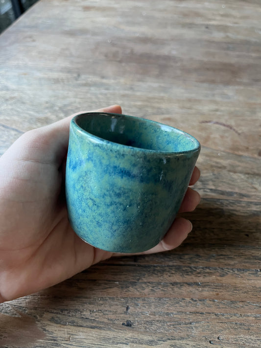Koffiekopje blauw turquoise
