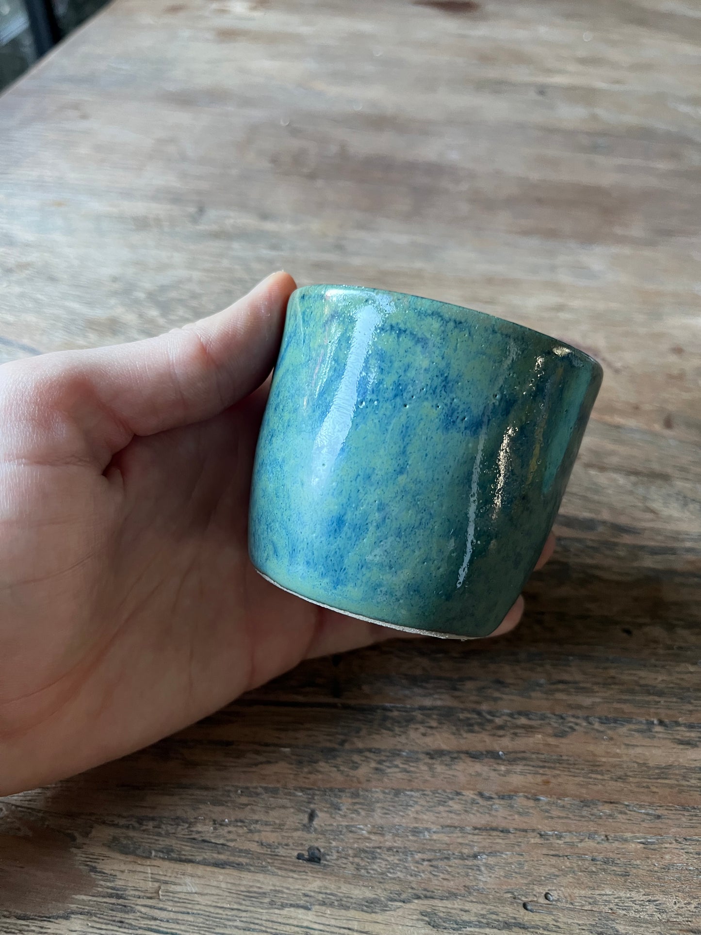 Koffiekopje blauw turquoise