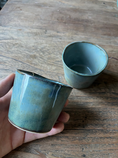 Blauw grijze koffiekopjes duo #2