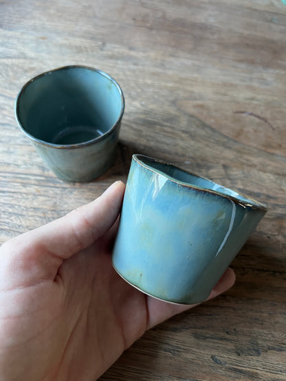 Blauw grijze koffiekopjes duo #2