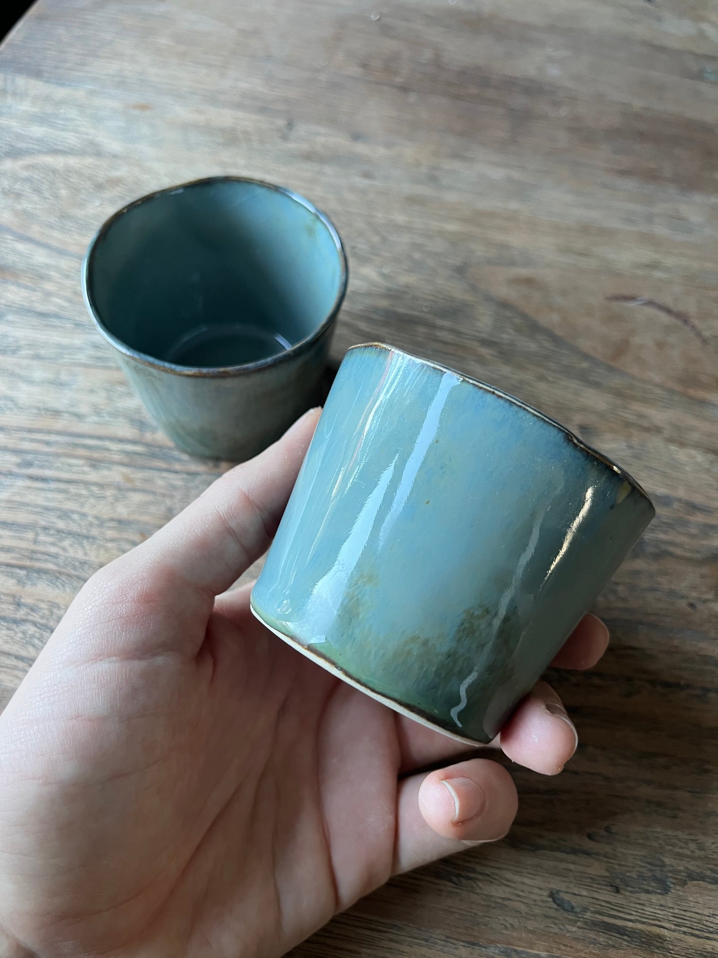 Blauw grijze koffiekopjes duo #2