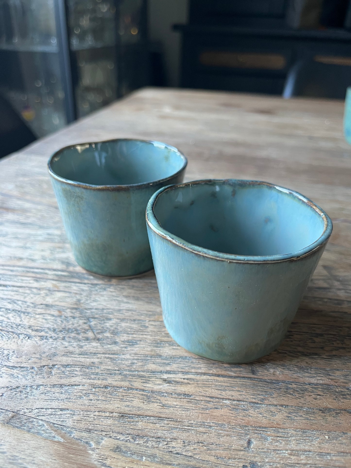 Blauw grijze koffiekopjes duo #2