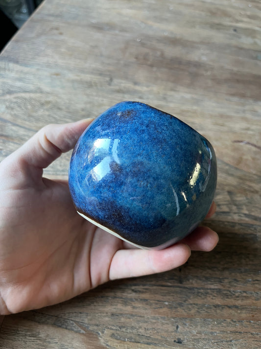 Ronde kop blauw met bruin verloop #6