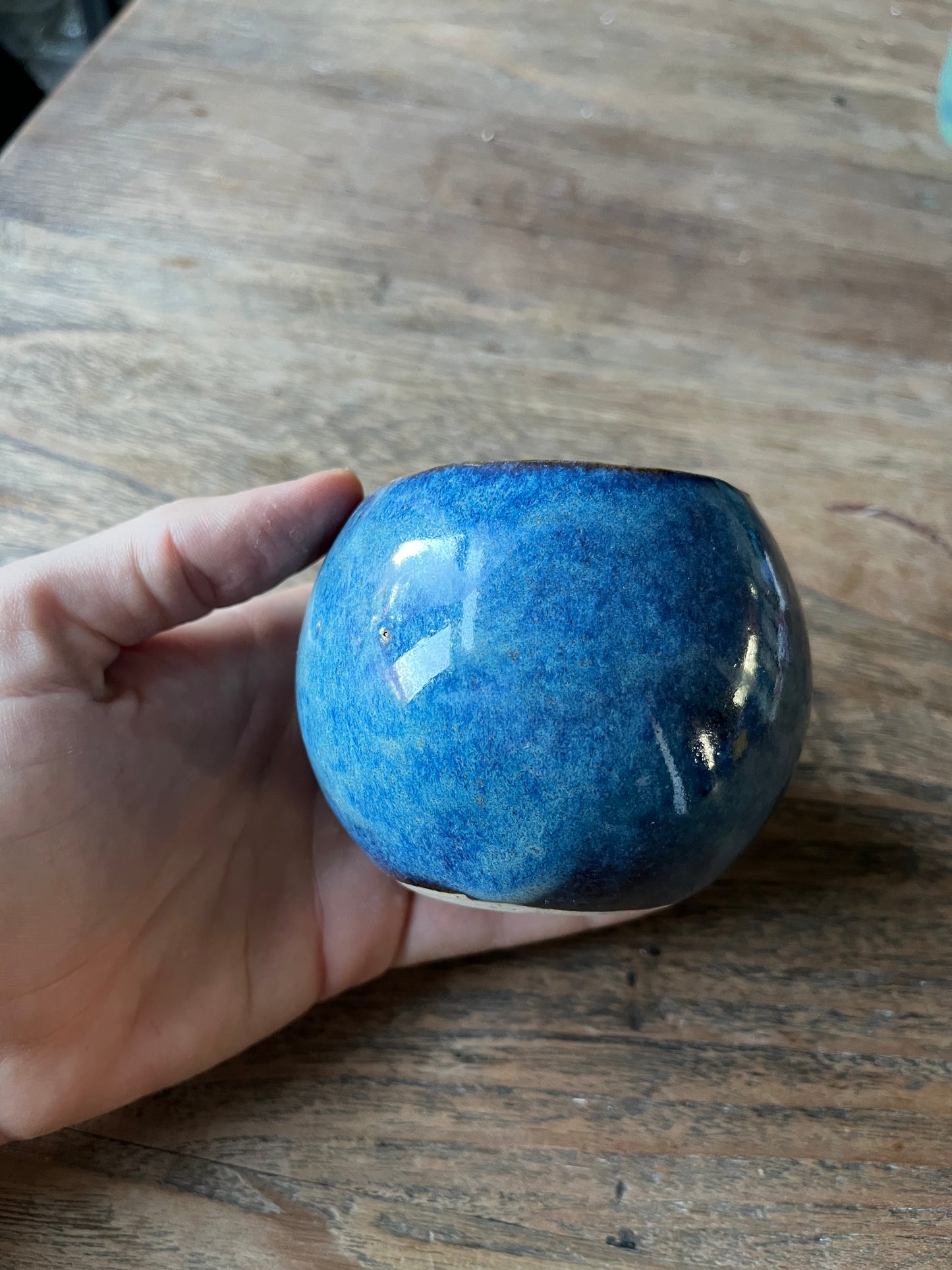 Ronde kop blauw met bruin verloop #6