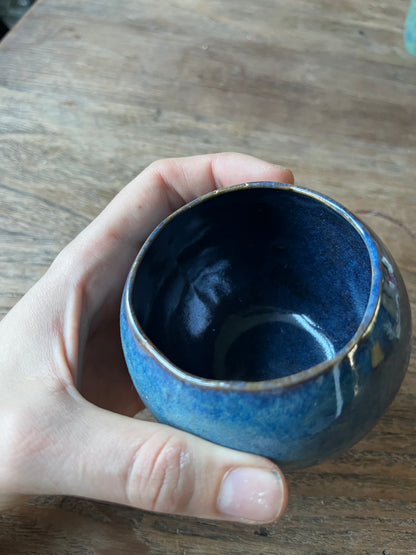 Ronde kop blauw met bruin verloop #6