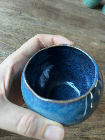 Ronde kop blauw met bruin verloop #6